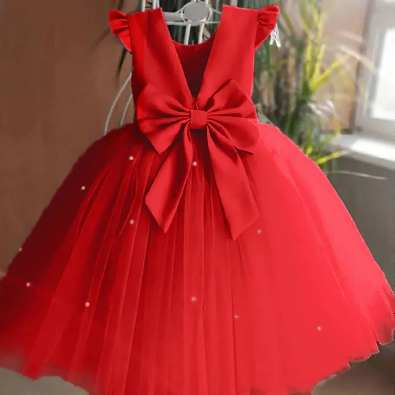 Toddler Girl Red Christmas Princess Dress
