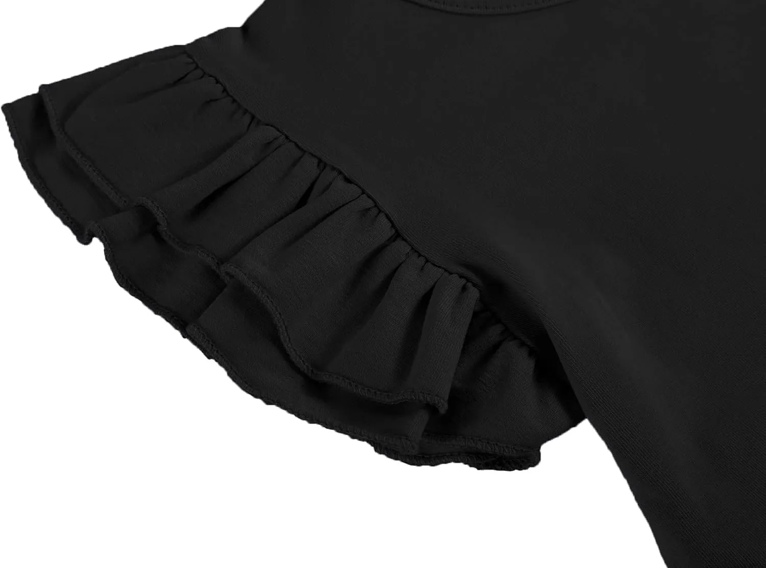 Toddler Girls Cotton Dress Double Flutter Sleeve Baby Tie Back Dress Kids Casual Ruffle Dresses