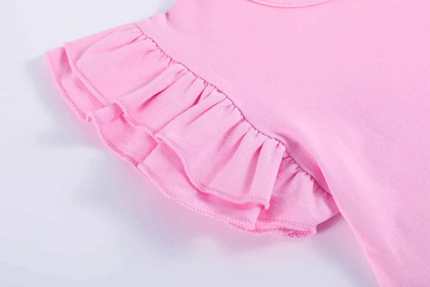 Toddler Girls Cotton Dress Double Flutter Sleeve Baby Tie Back Dress Kids Casual Ruffle Dresses