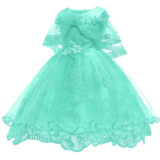 Toddler/Kids Pearl Flower Birthday Dresses Kids Little Girls Pageant Wedding Prom Birthday Party Dress