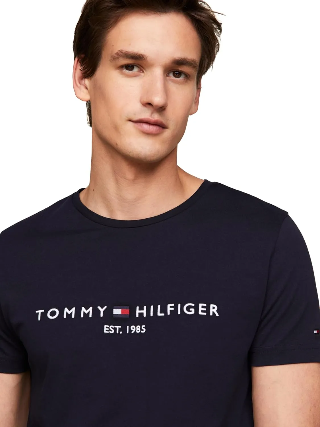 Tommy Hilfiger Men's Short Sleeve Cotton Graphic T-Shirts with Embroidered Logo
