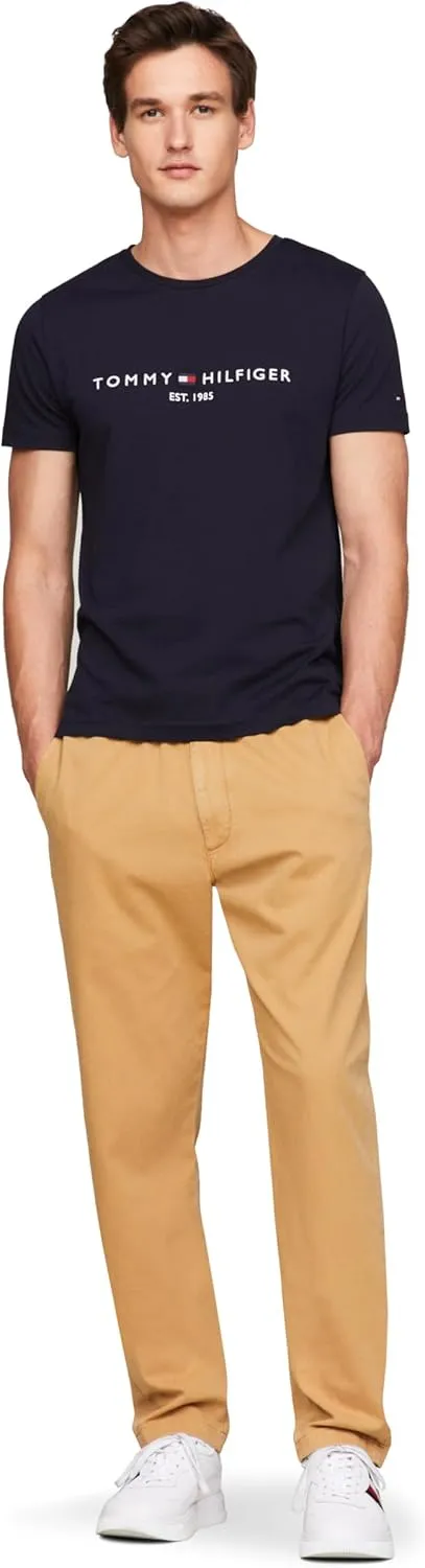 Tommy Hilfiger Men's Short Sleeve Cotton Graphic T-Shirts with Embroidered Logo