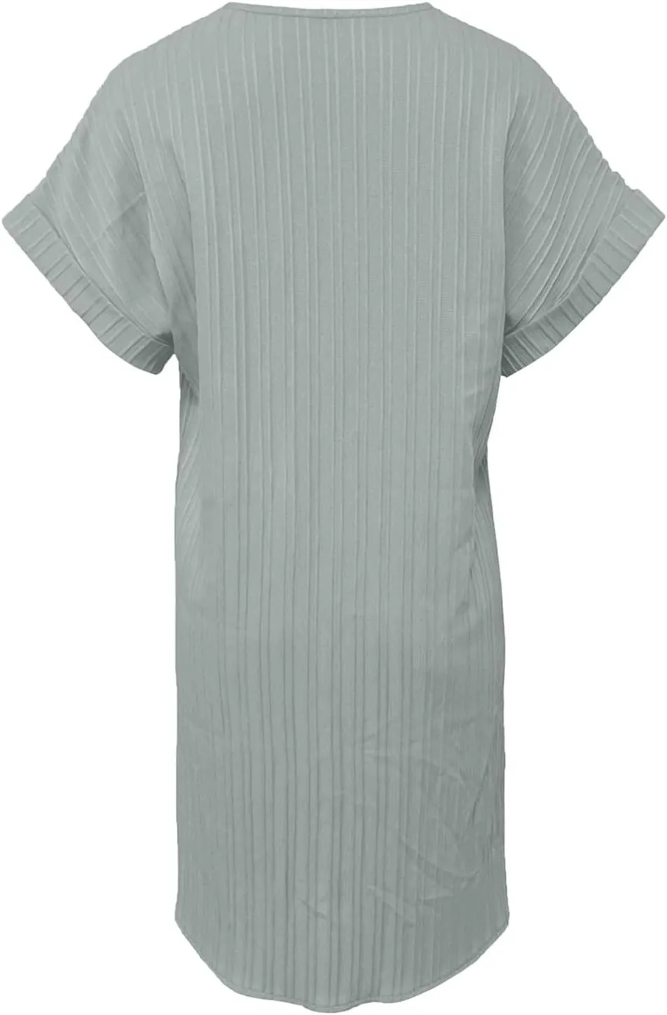 Tshirt Dress Women Holiday Bohemian Button V Neck Short Sleeve Midi Ruched Dresses Party Vacation Beach Sundresses for Women