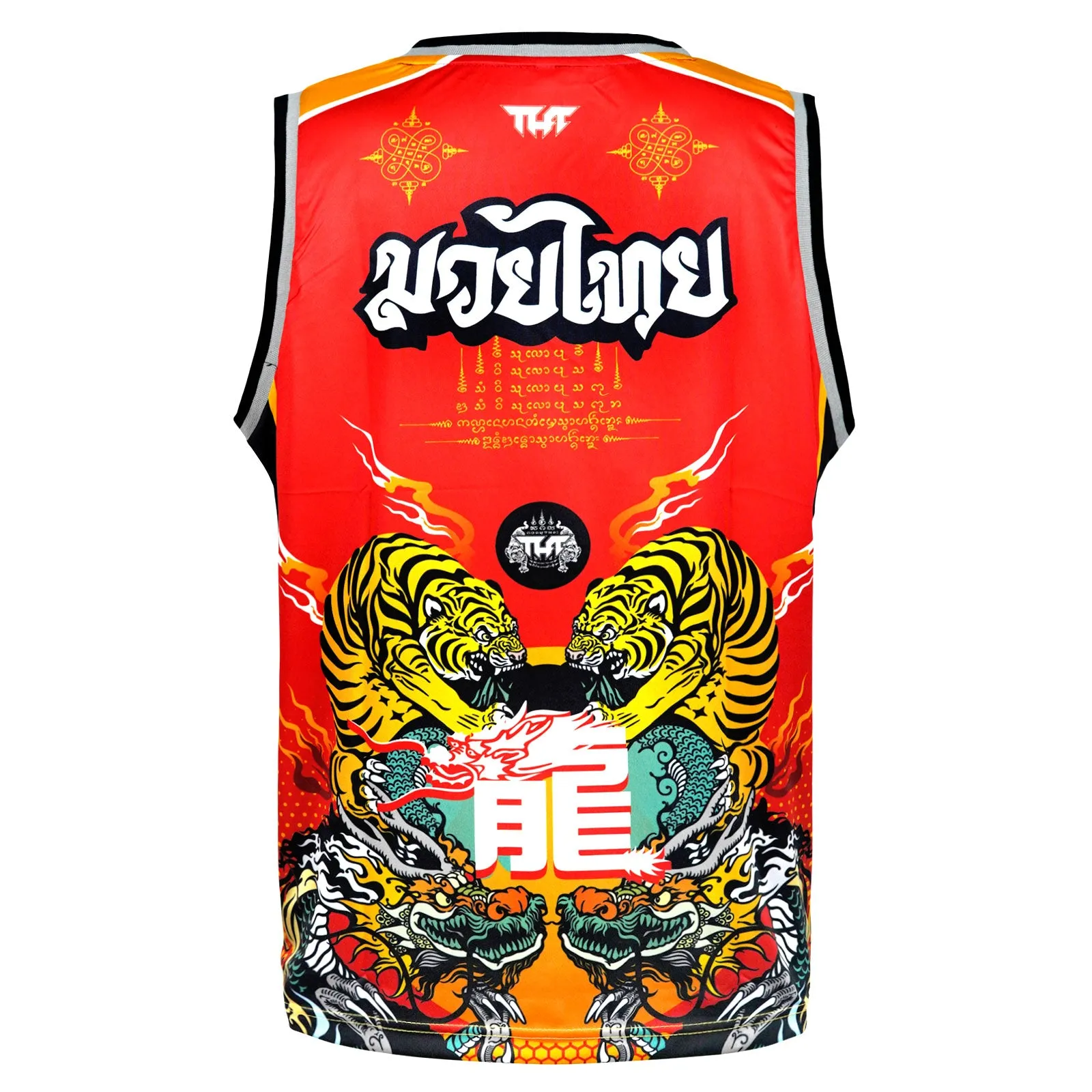 TUFF Red Chinese Dragon and Tiger Tank Top