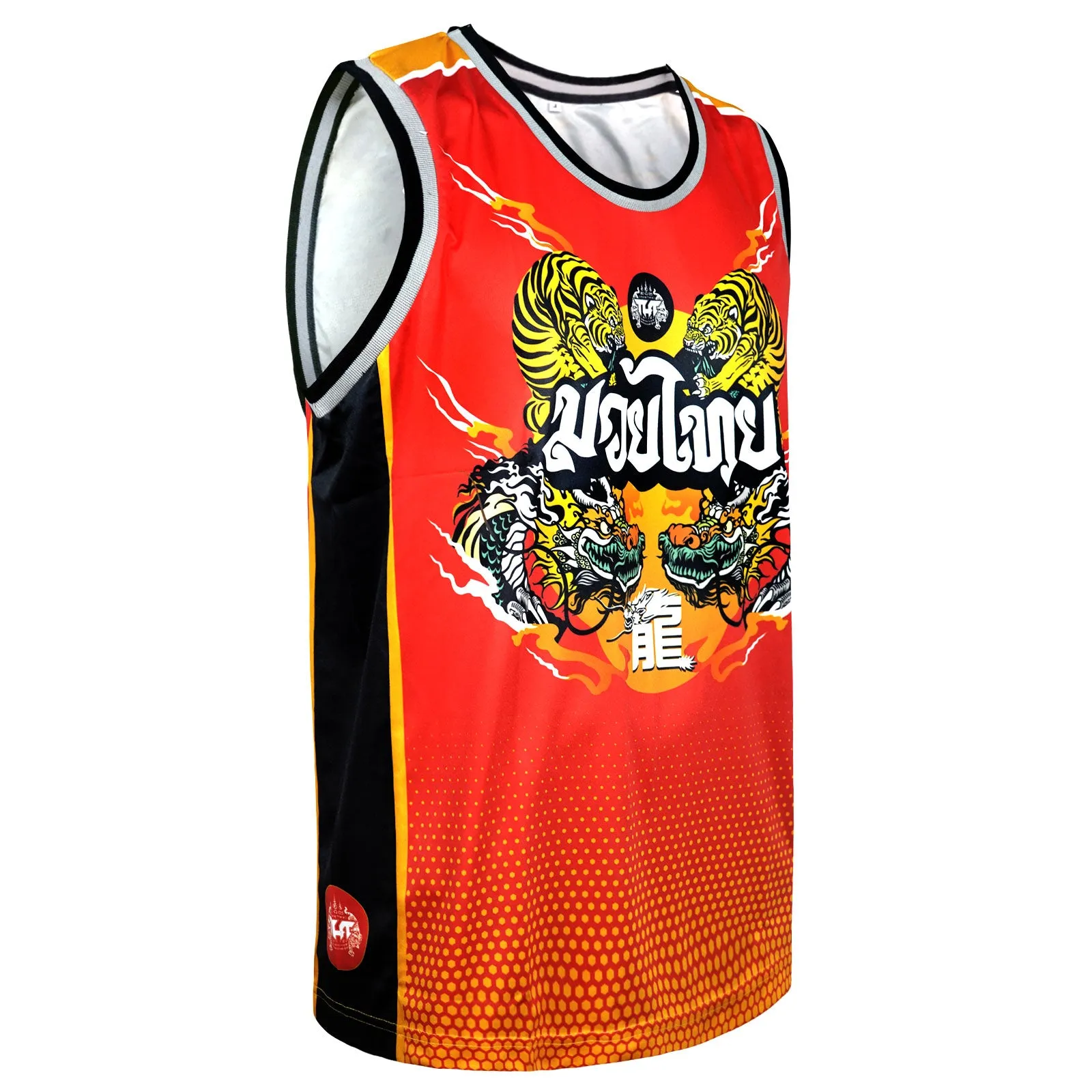 TUFF Red Chinese Dragon and Tiger Tank Top