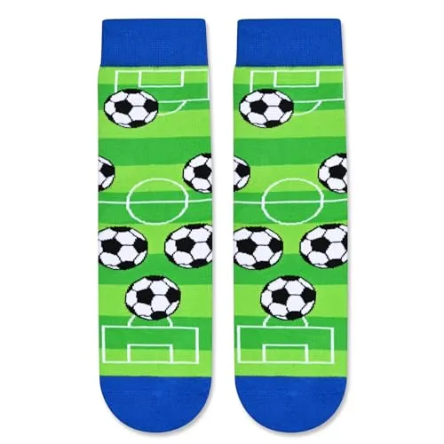 Unisex Soccer Socks for Children, Funny Soccer Gifts for Soccer Lovers, Kids' Soccer Socks, Cute Sports Socks for Boys and Girls, Novelty Kids' Gifts for Sports Lovers 10-12 Years Old