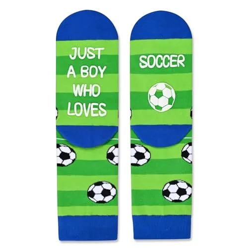 Unisex Soccer Socks for Children, Funny Soccer Gifts for Soccer Lovers, Kids' Soccer Socks, Cute Sports Socks for Boys and Girls, Novelty Kids' Gifts for Sports Lovers 10-12 Years Old