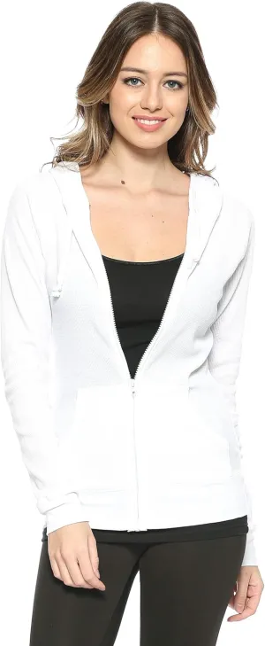 Urban Look Women's Casual Light Weight Thermal Zip Up Hoodies