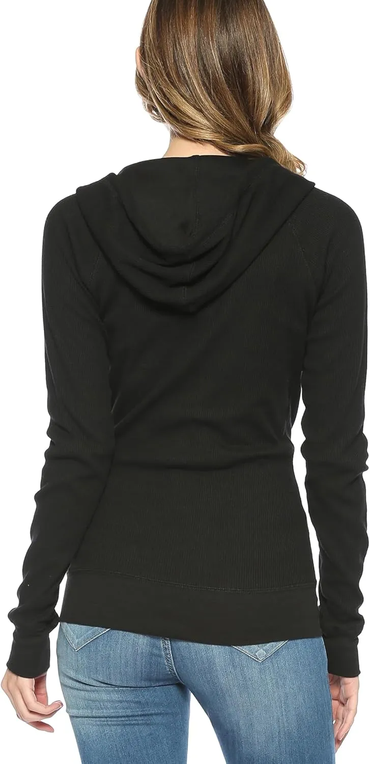 Urban Look Women's Casual Light Weight Thermal Zip Up Hoodies