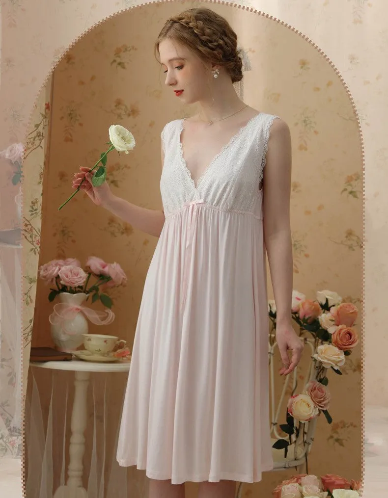 V Neck Sleeveless Night Dress