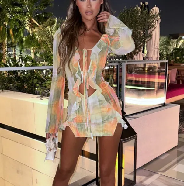Valentinia - Mini robe à manches longues pour femmes