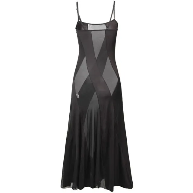 VenusFox Plus Size Hot Style Women Solid Long Dress Sexy Lingerie Summer Transparent Nightgown Nightwear for Women Underwear