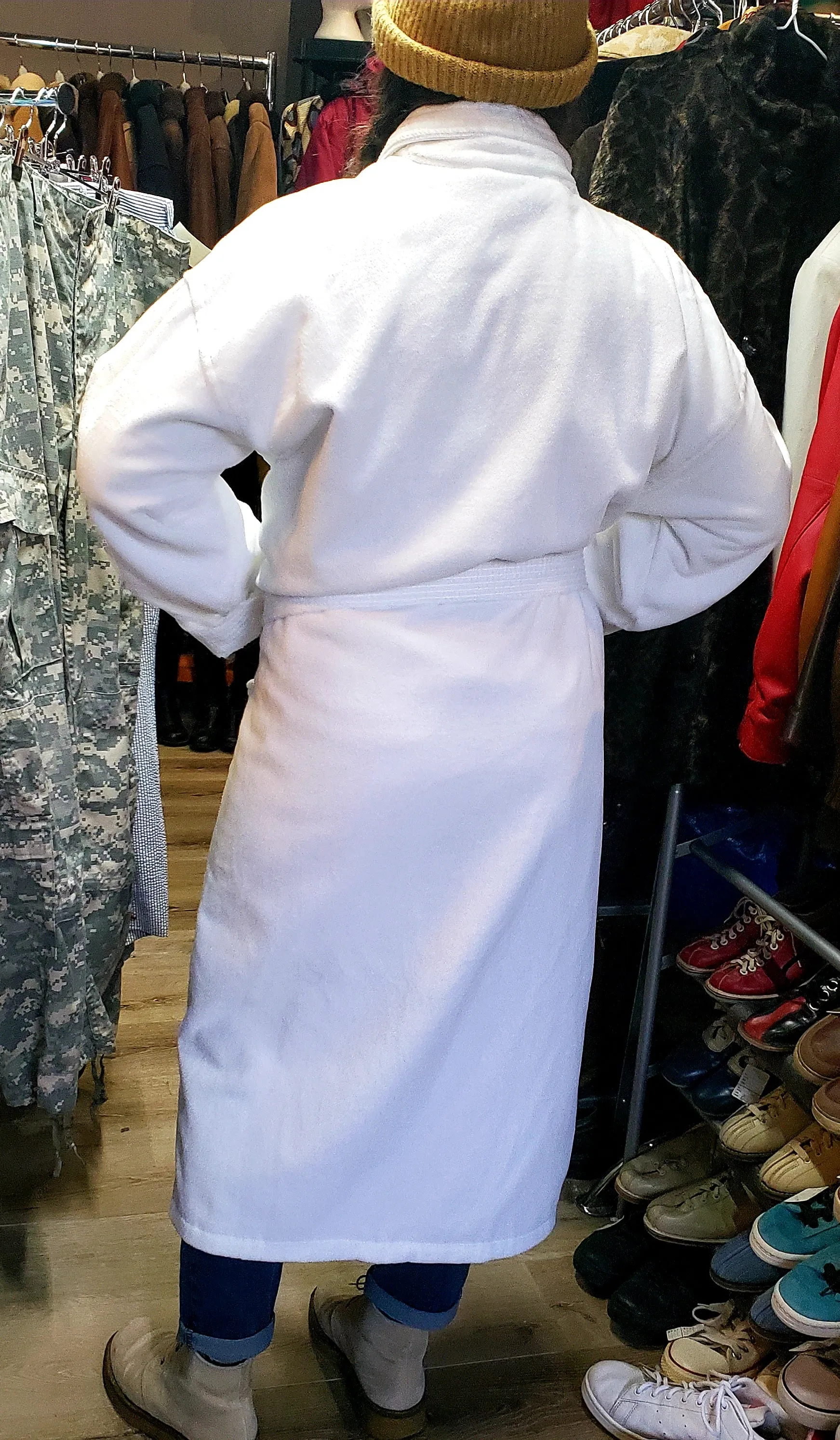 Vintage Luxury Cruise Line Spa Velour Cotton Bathrobe Brugelmann. New With Tags Deadstock. Made in Germany Small - XXXL