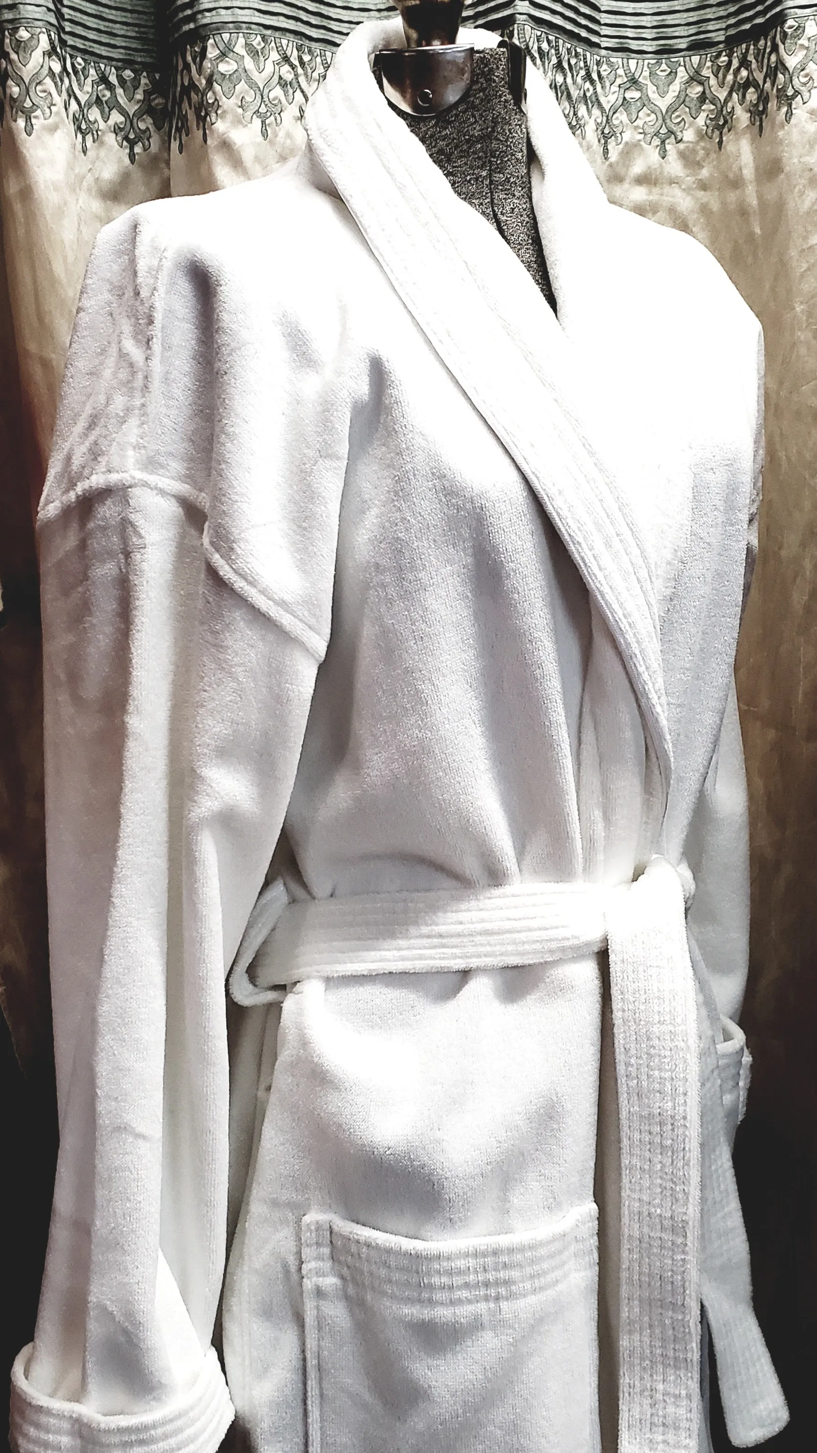 Vintage Luxury Cruise Line Spa Velour Cotton Bathrobe Brugelmann. New With Tags Deadstock. Made in Germany Small - XXXL