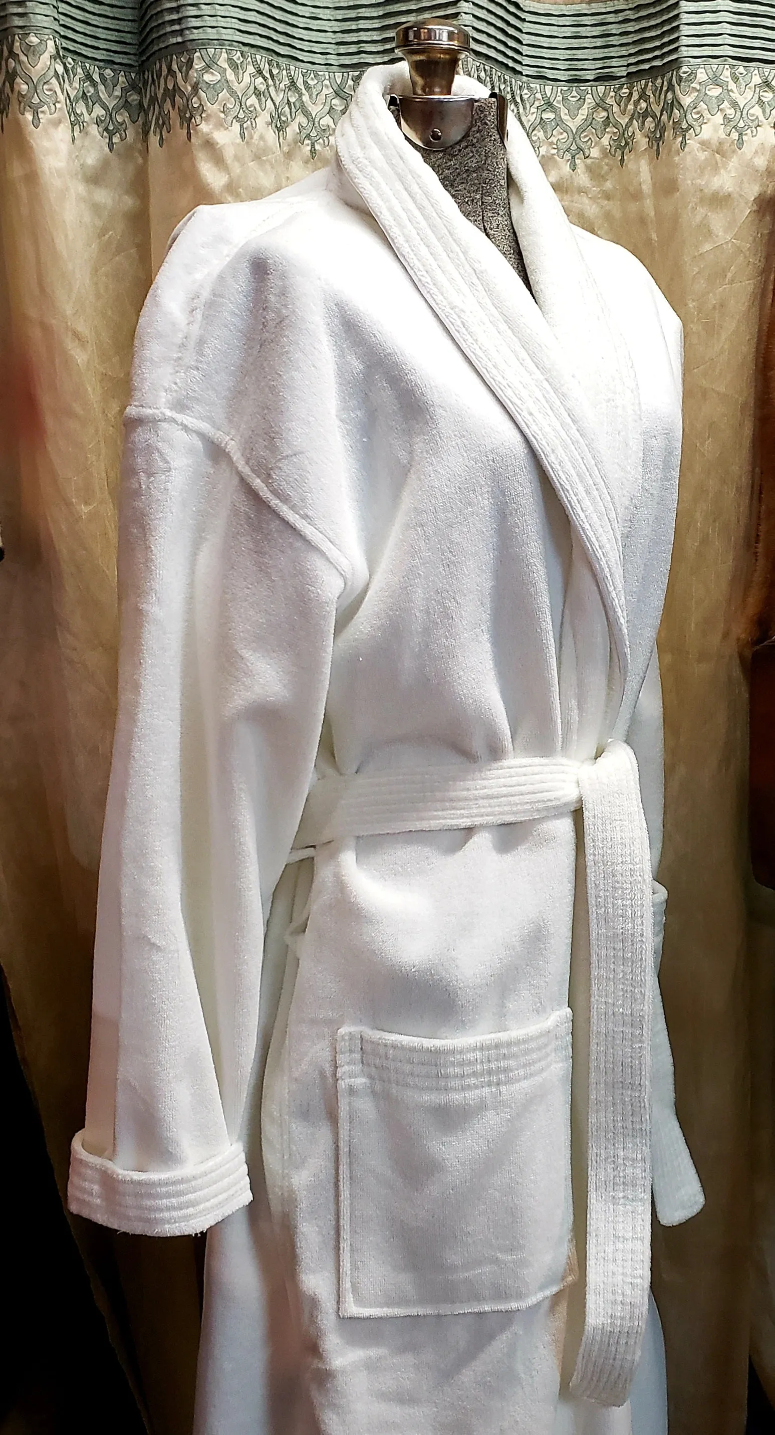 Vintage Luxury Cruise Line Spa Velour Cotton Bathrobe Brugelmann. New With Tags Deadstock. Made in Germany Small - XXXL
