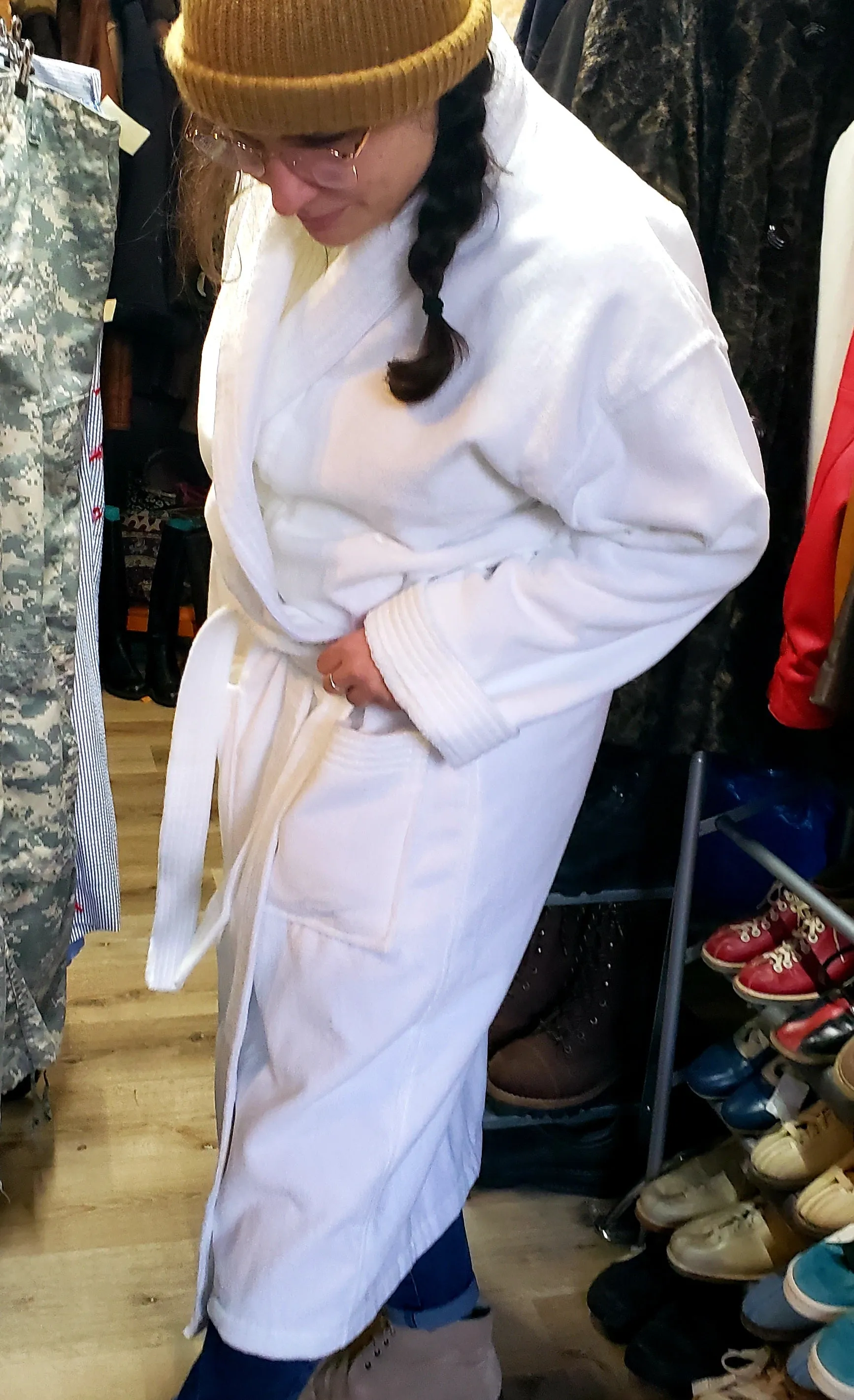 Vintage Luxury Cruise Line Spa Velour Cotton Bathrobe Brugelmann. New With Tags Deadstock. Made in Germany Small - XXXL