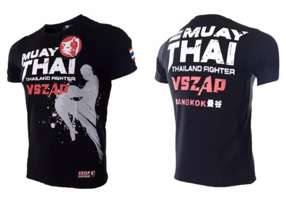 Vszap Bangkok VT002 Muay Thai Boxing T-Shirt XS-4XL Black
