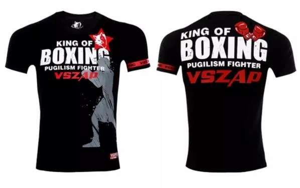 Vszap King of Boxing VT013 Boxing T-Shirt S-4XL Black