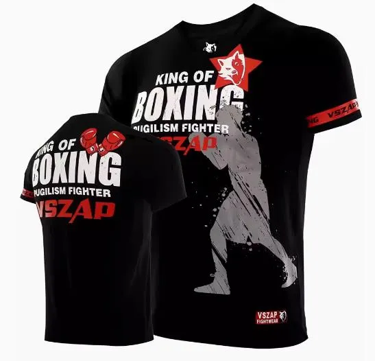 Vszap King of Boxing VT013 Boxing T-Shirt S-4XL Black