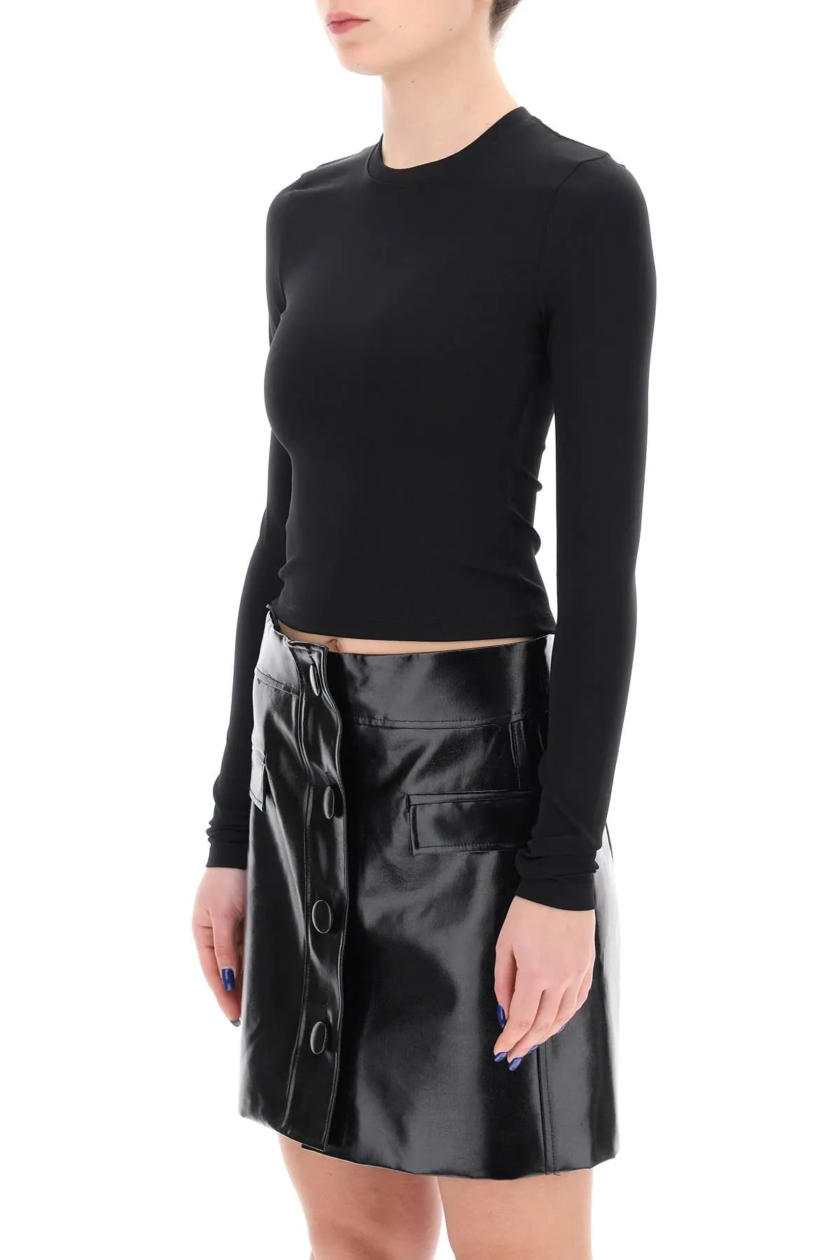 Wardrobe.nyc long-sleeved t-shirt W1073R15 BLACK