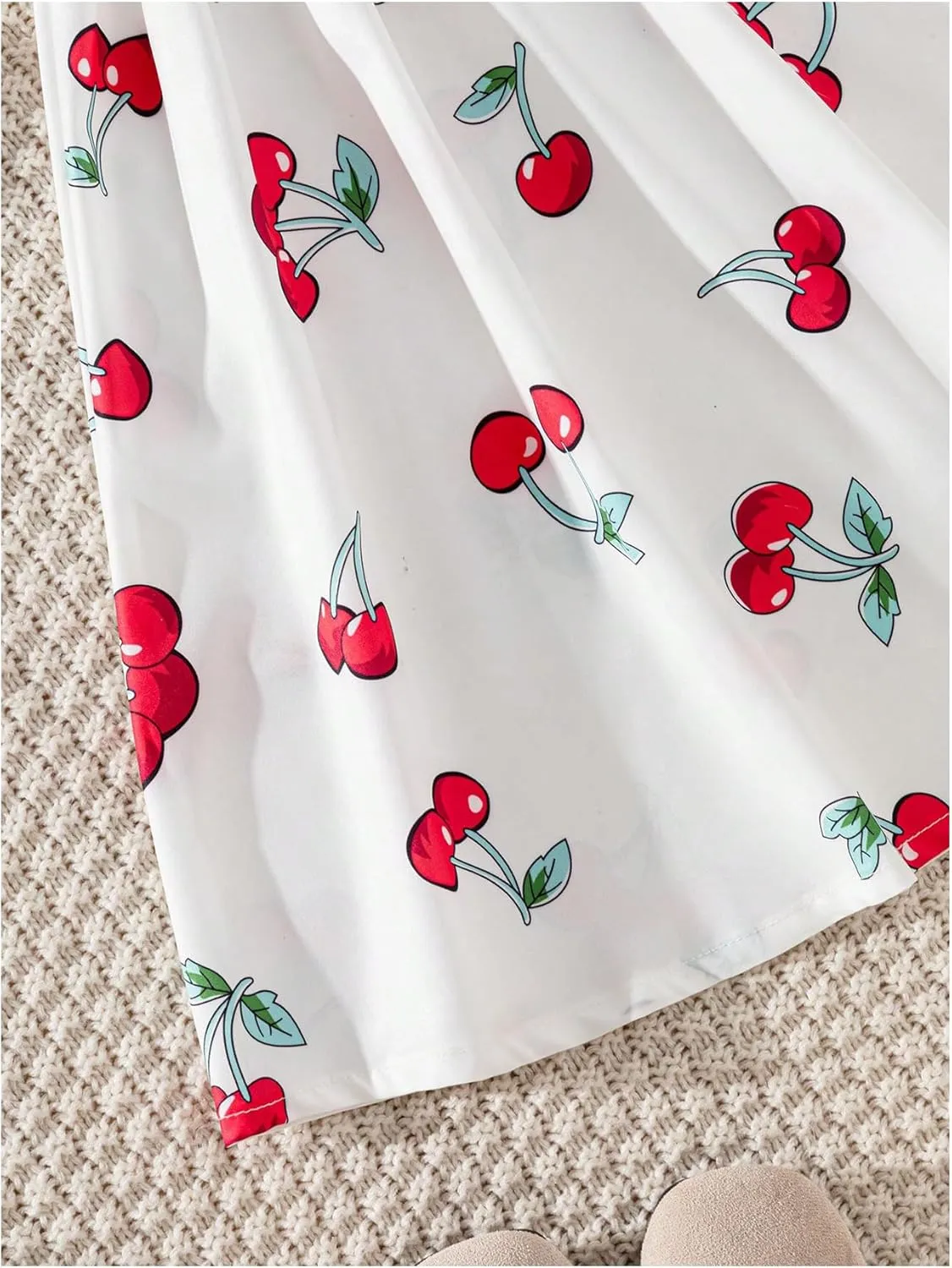 WDIRARA Girl's Flower Print Cut Out Crochet Cami Dress Summer High Waist Flare Hem Boho Slip Dresses