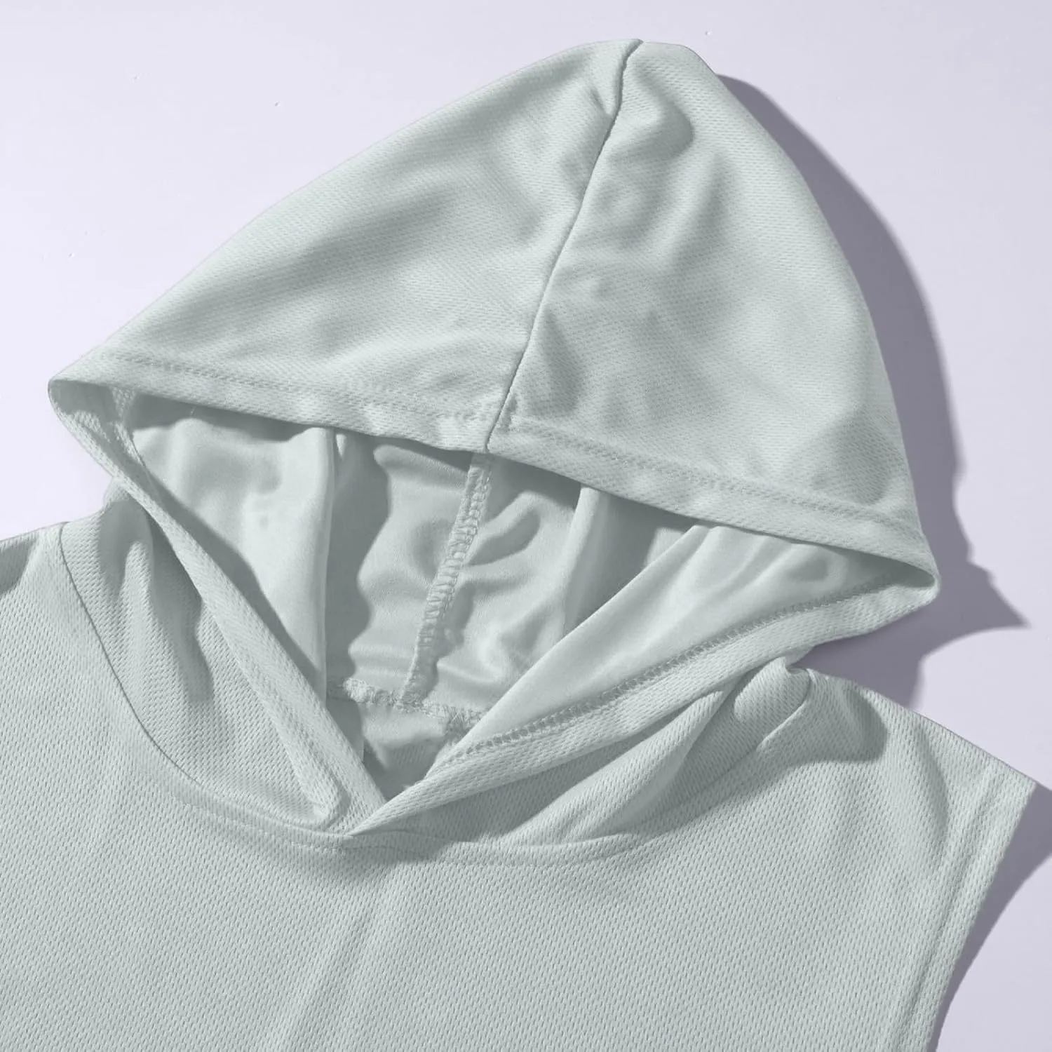 WENKOMG1 Mesh Tank Tops for Men Lightweight Breathable Quick Dry Hoodies Active Athletic Hooded Workout Tank Tops