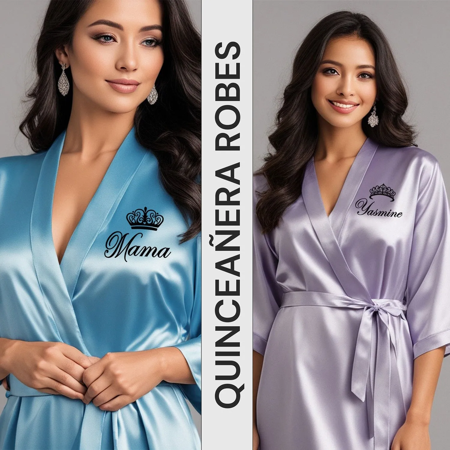 White Mis Quince Años Robes, Pretty Quinceañera Robes, Robes for Mama de Quince | Quinceañera Gift