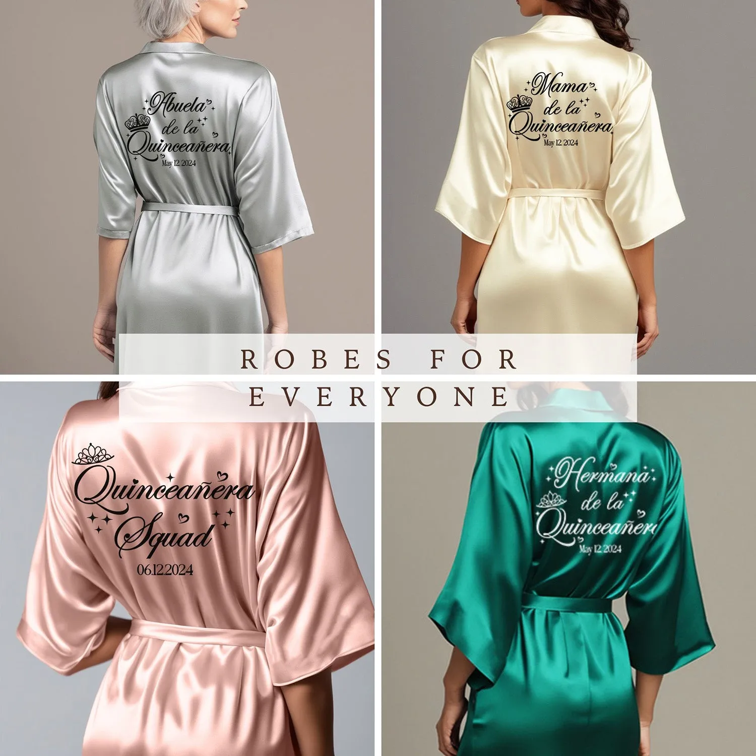White Mis Quince Años Robes, Pretty Quinceañera Robes, Robes for Mama de Quince | Quinceañera Gift