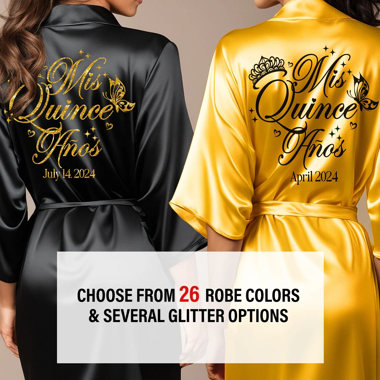 White Mis Quince Años Robes, Pretty Quinceañera Robes, Robes for Mama de Quince | Quinceañera Gift