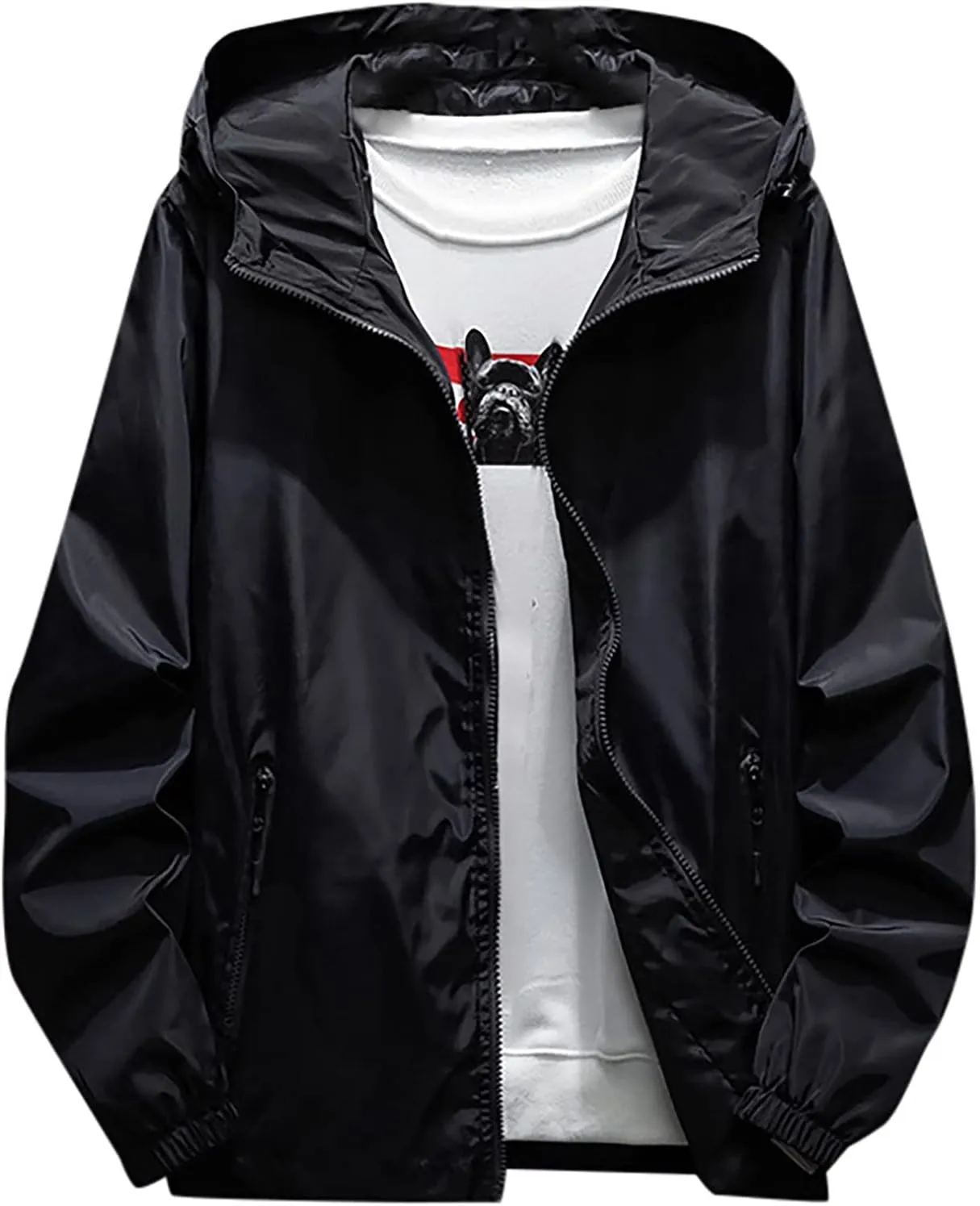 Windbreaker Jackets For Men Stylish Lightweight Long Sleeve Spring Fall Casual Zipper Waterproof Coats Mountain,M-7XL