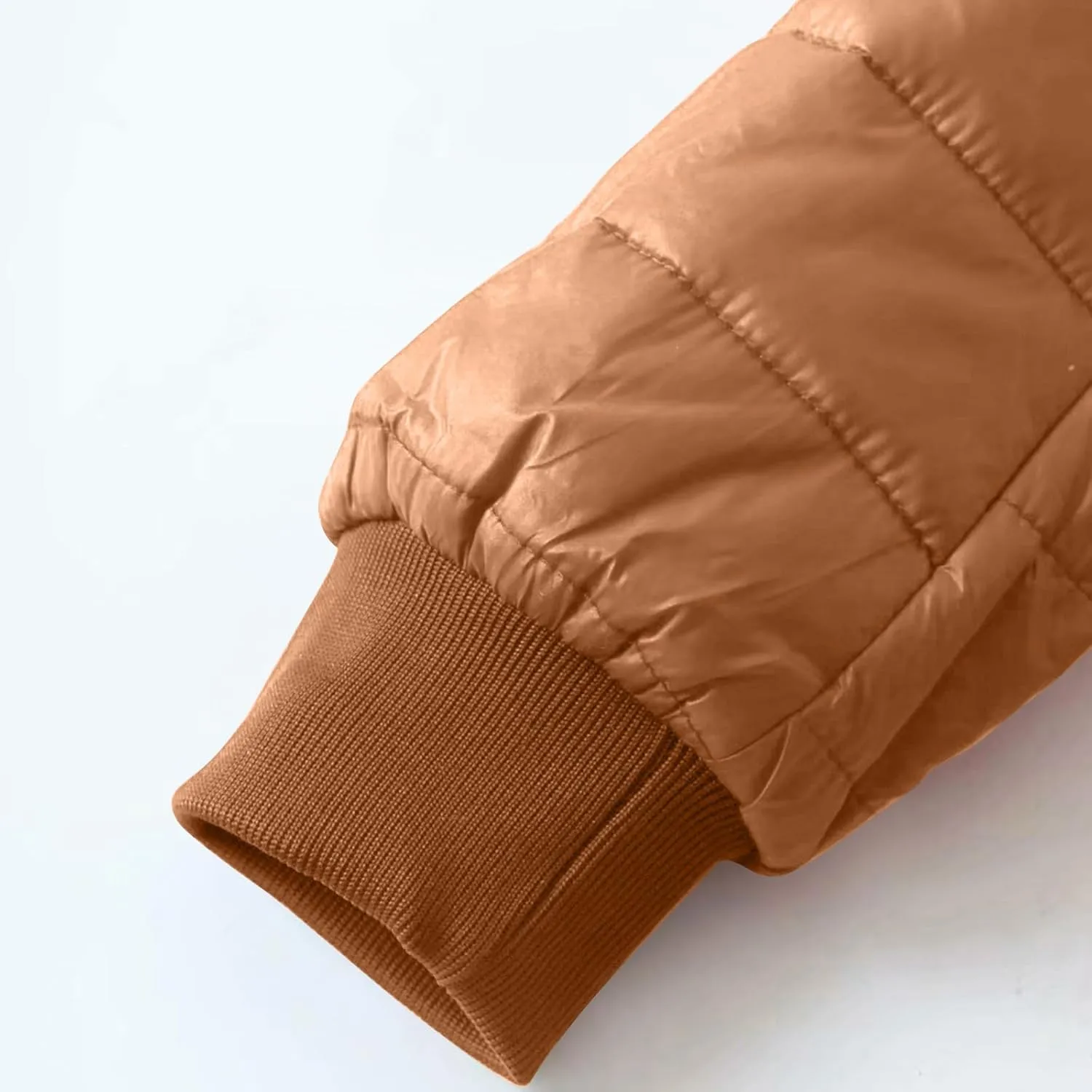 Wkishenl Women Winter Coats Comfy Warm Fleece Lined Cotton Jacket Long Sleeve Quilted Down Coat Sherpa Outerwear with Hood