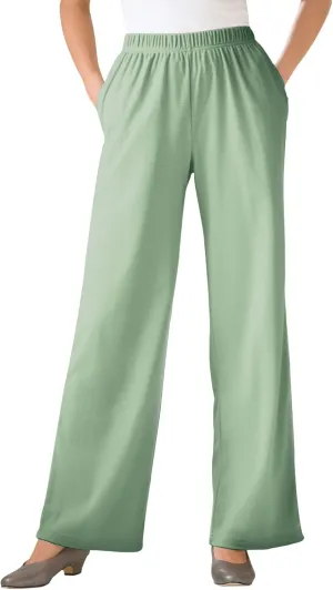 Woman Within Women's Plus Size 7-Day Knit Wide-Leg Pant
