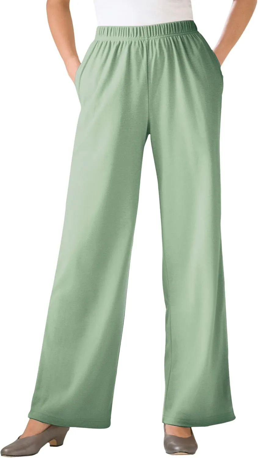 Woman Within Women's Plus Size 7-Day Knit Wide-Leg Pant