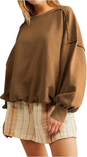 Women Cropped Sweatshirt crewneck cute Pullover Long Sleeves Oversized casual tops fashion y2k teen girls fall clothes