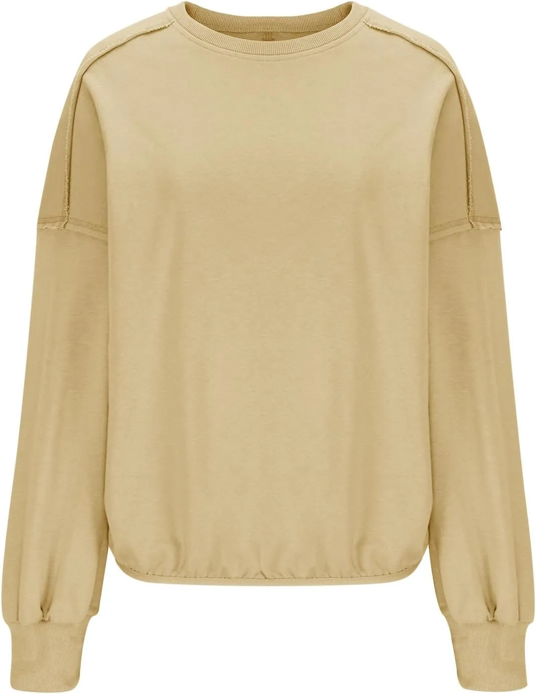 Women Cropped Sweatshirt crewneck cute Pullover Long Sleeves Oversized casual tops fashion y2k teen girls fall clothes