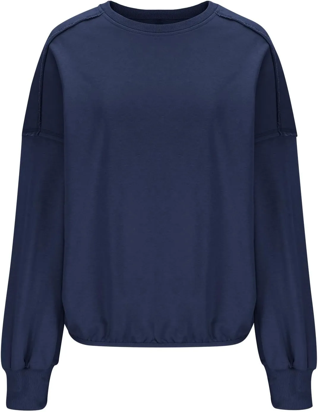 Women Cropped Sweatshirt crewneck cute Pullover Long Sleeves Oversized casual tops fashion y2k teen girls fall clothes