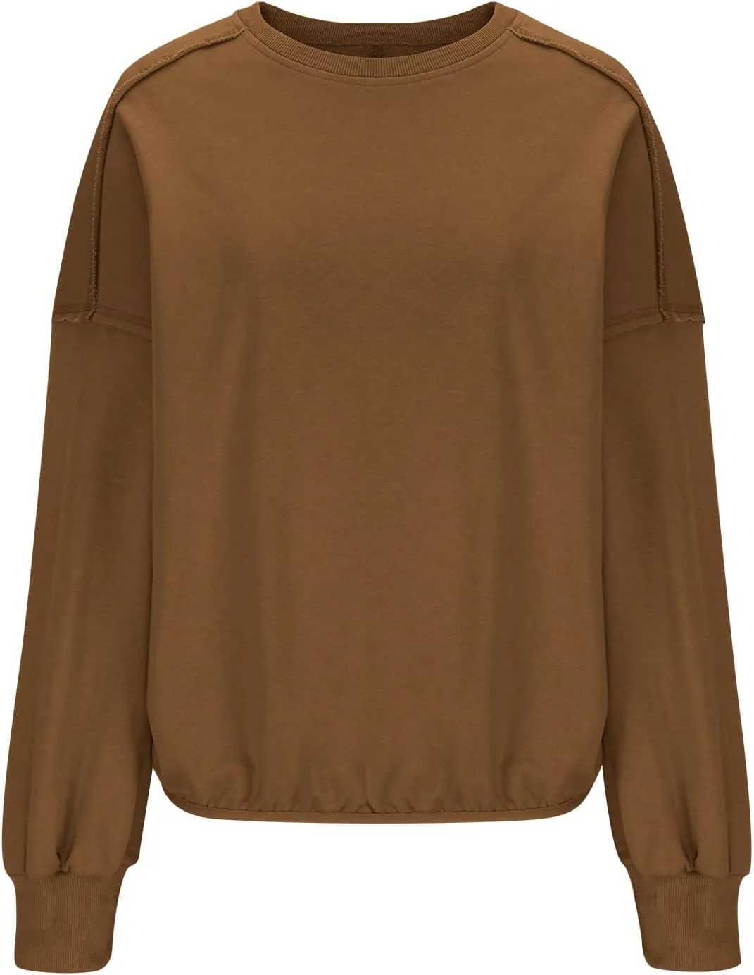 Women Cropped Sweatshirt crewneck cute Pullover Long Sleeves Oversized casual tops fashion y2k teen girls fall clothes