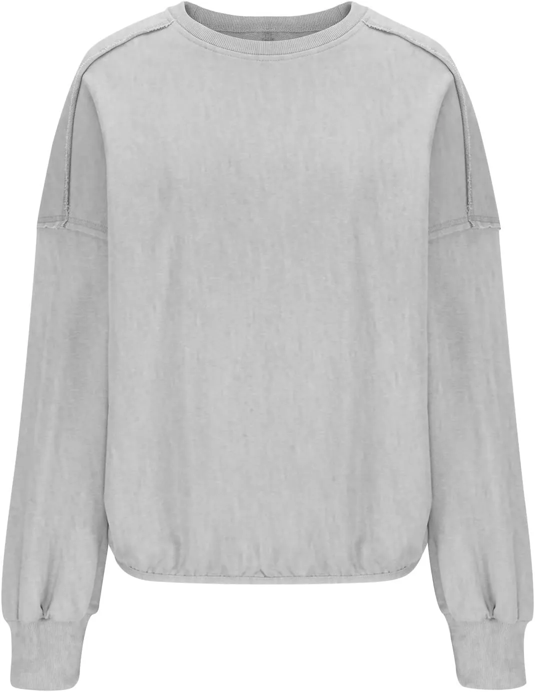 Women Cropped Sweatshirt crewneck cute Pullover Long Sleeves Oversized casual tops fashion y2k teen girls fall clothes