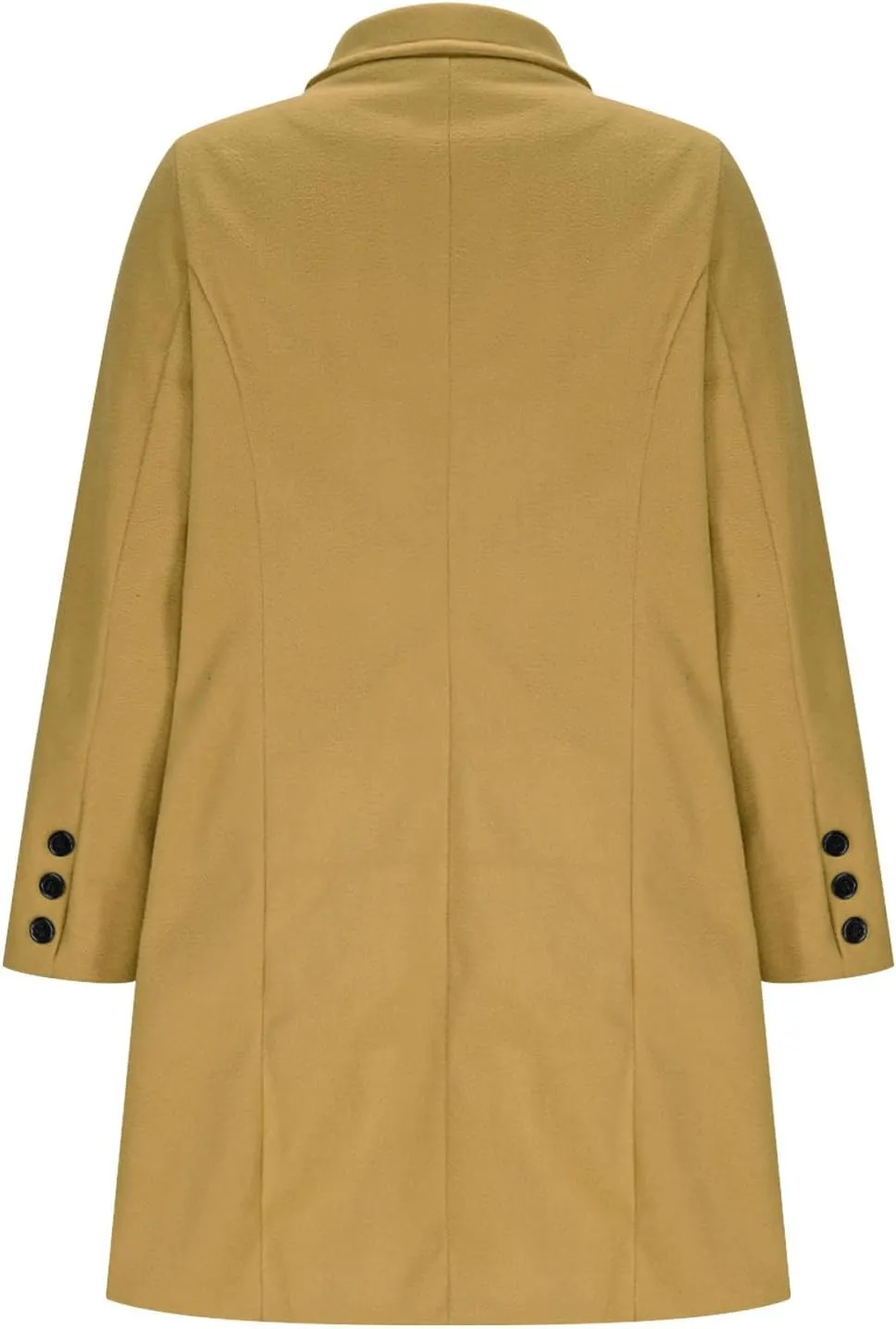 Women Elegant Wool Pea Coat Lapel Collar Double Breasted Mid-Long Winter Overcoats Notched Lapel Collar Slim Jacket