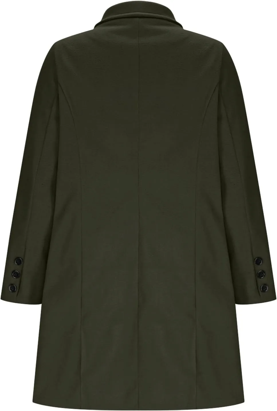 Women Elegant Wool Pea Coat Lapel Collar Double Breasted Mid-Long Winter Overcoats Notched Lapel Collar Slim Jacket