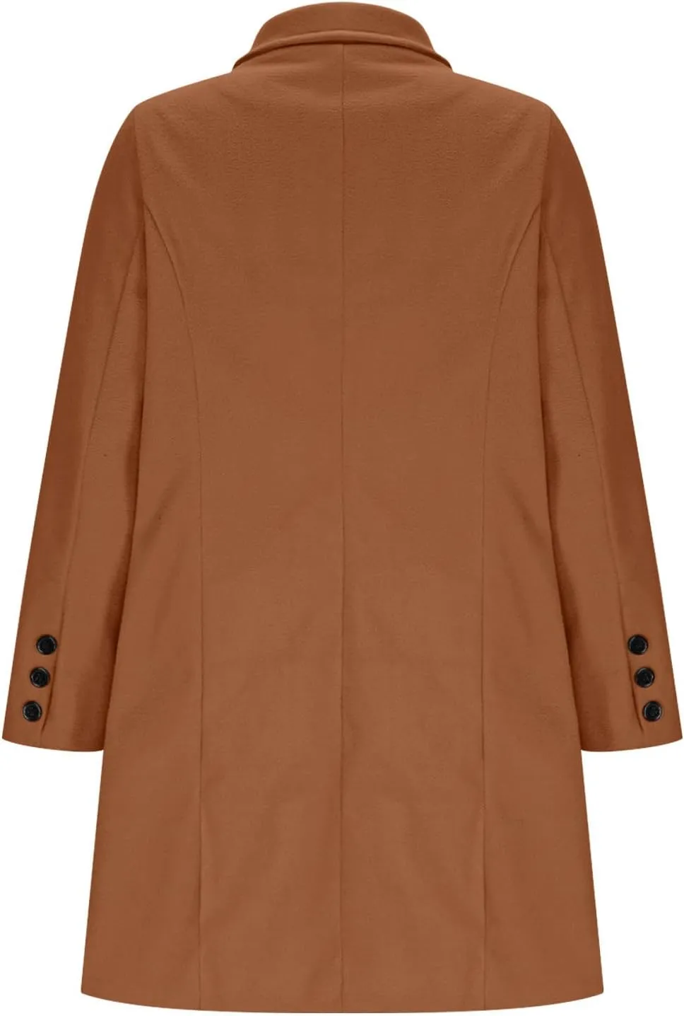 Women Elegant Wool Pea Coat Lapel Collar Double Breasted Mid-Long Winter Overcoats Notched Lapel Collar Slim Jacket