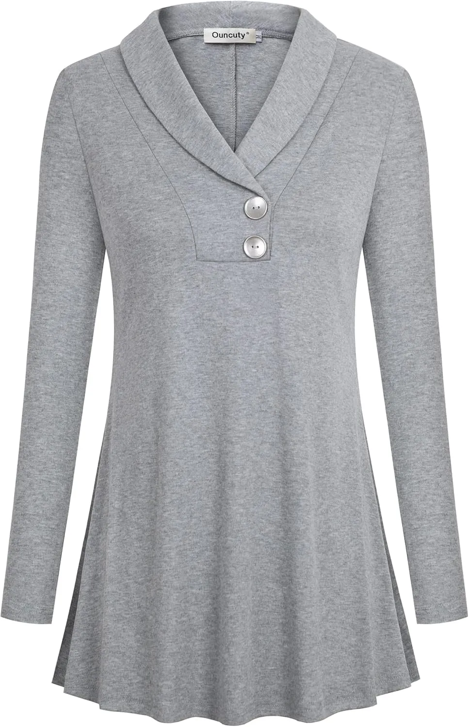 Women Fall Long Sleeve Tops Shawl Neck Button Down Dressy Blouses Shirts