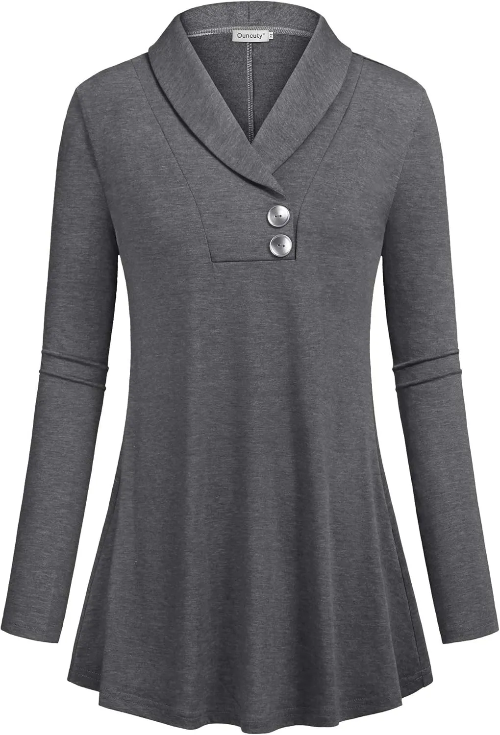 Women Fall Long Sleeve Tops Shawl Neck Button Down Dressy Blouses Shirts