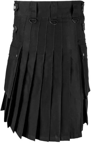 Women High Waisted Gothic Punk Black Pleated Mini Skirt Plus Size Goth Steampunk Style A Line Short Skirt with Pockets