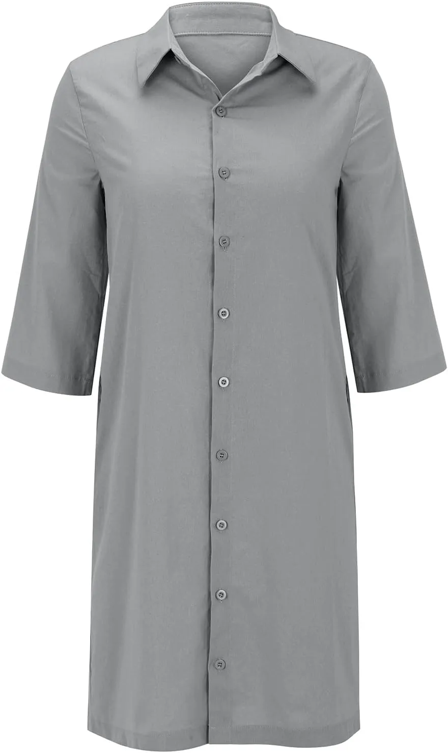 Women Linen Dress Loose Flowy Half Sleeve Button Down Resort Dresses Homecoming Solid Cruise Outfits for Women 2025