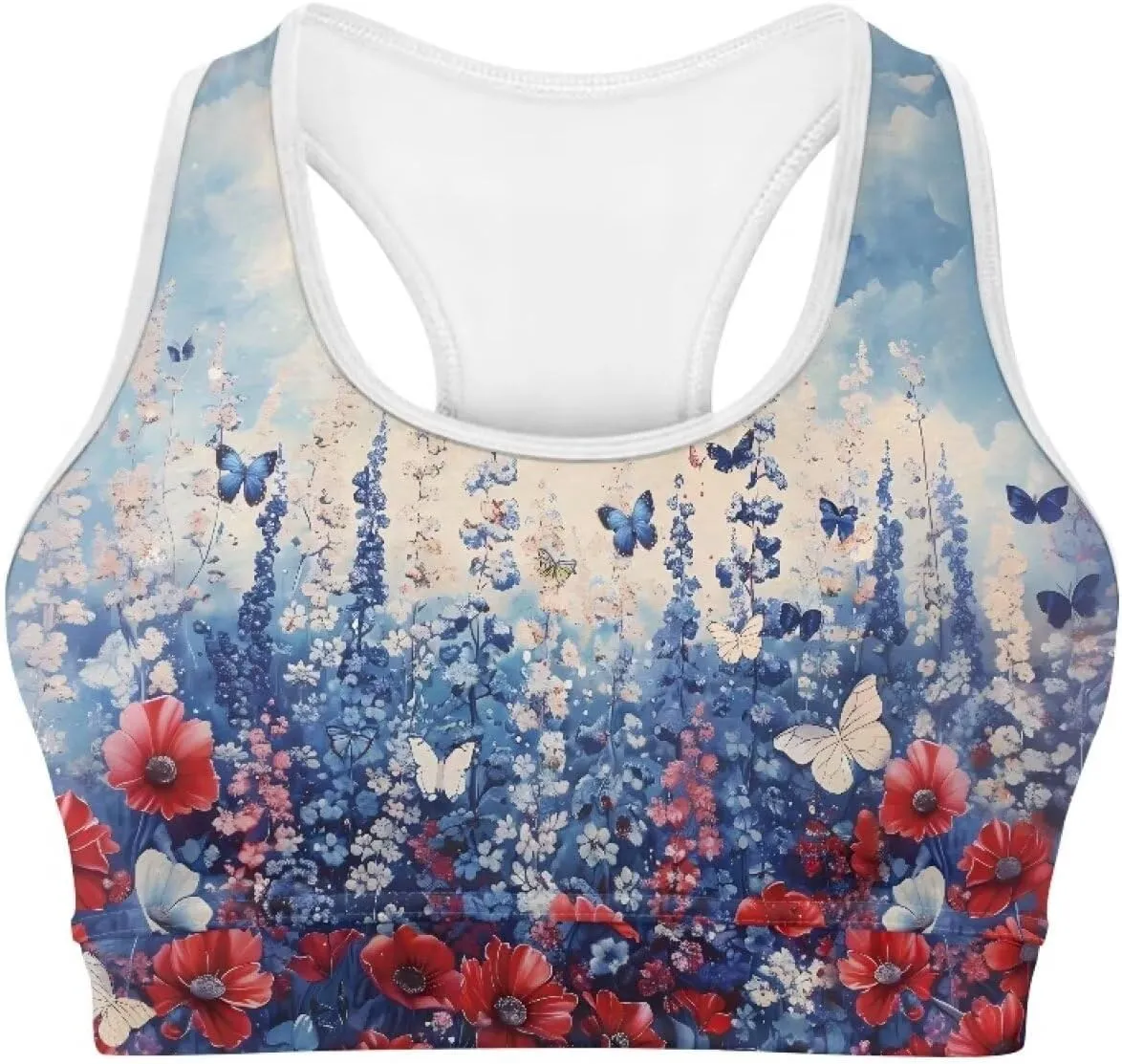 Women Racerback Workout Tank Tops Removable Padded Crop Tops