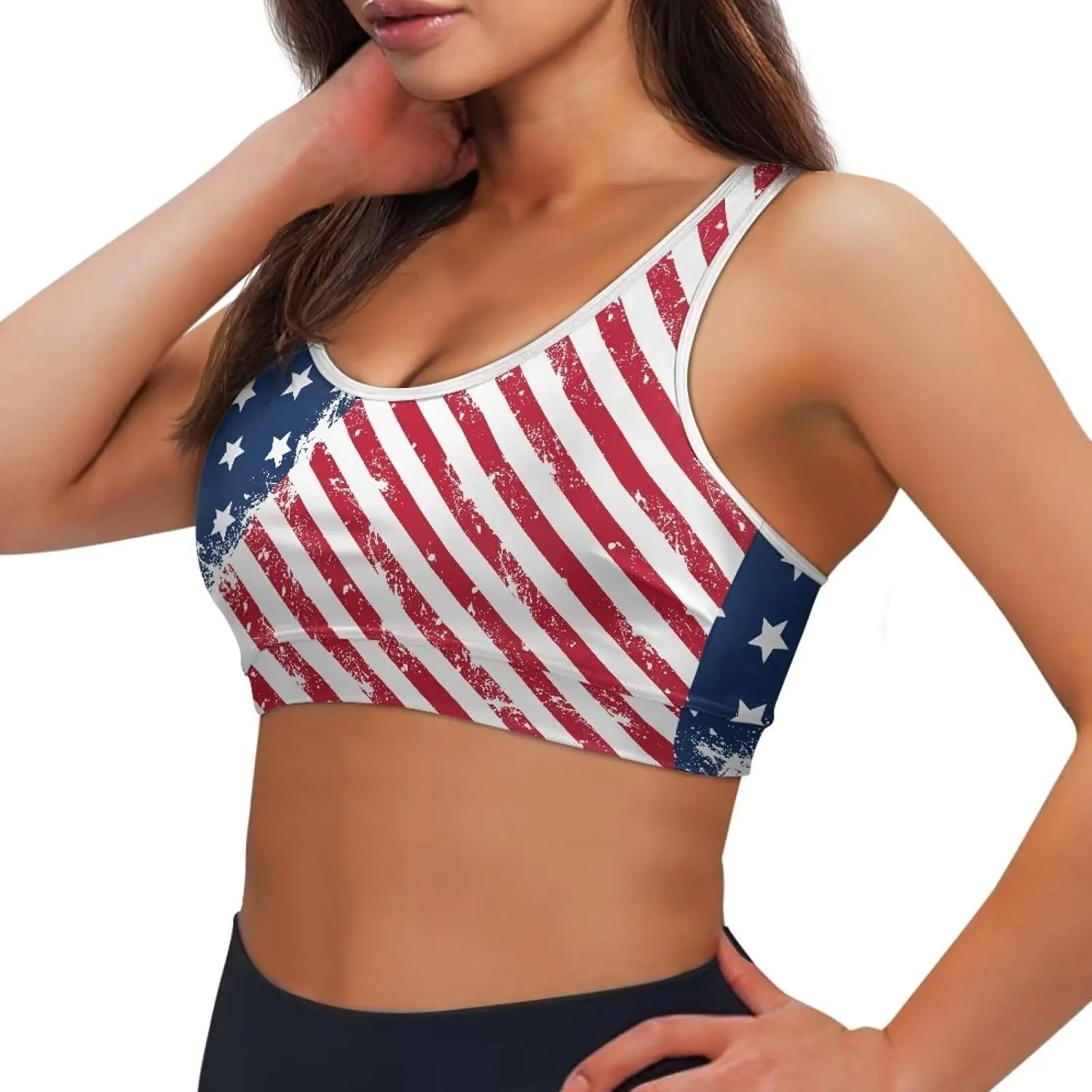 Women Racerback Workout Tank Tops Removable Padded Crop Tops