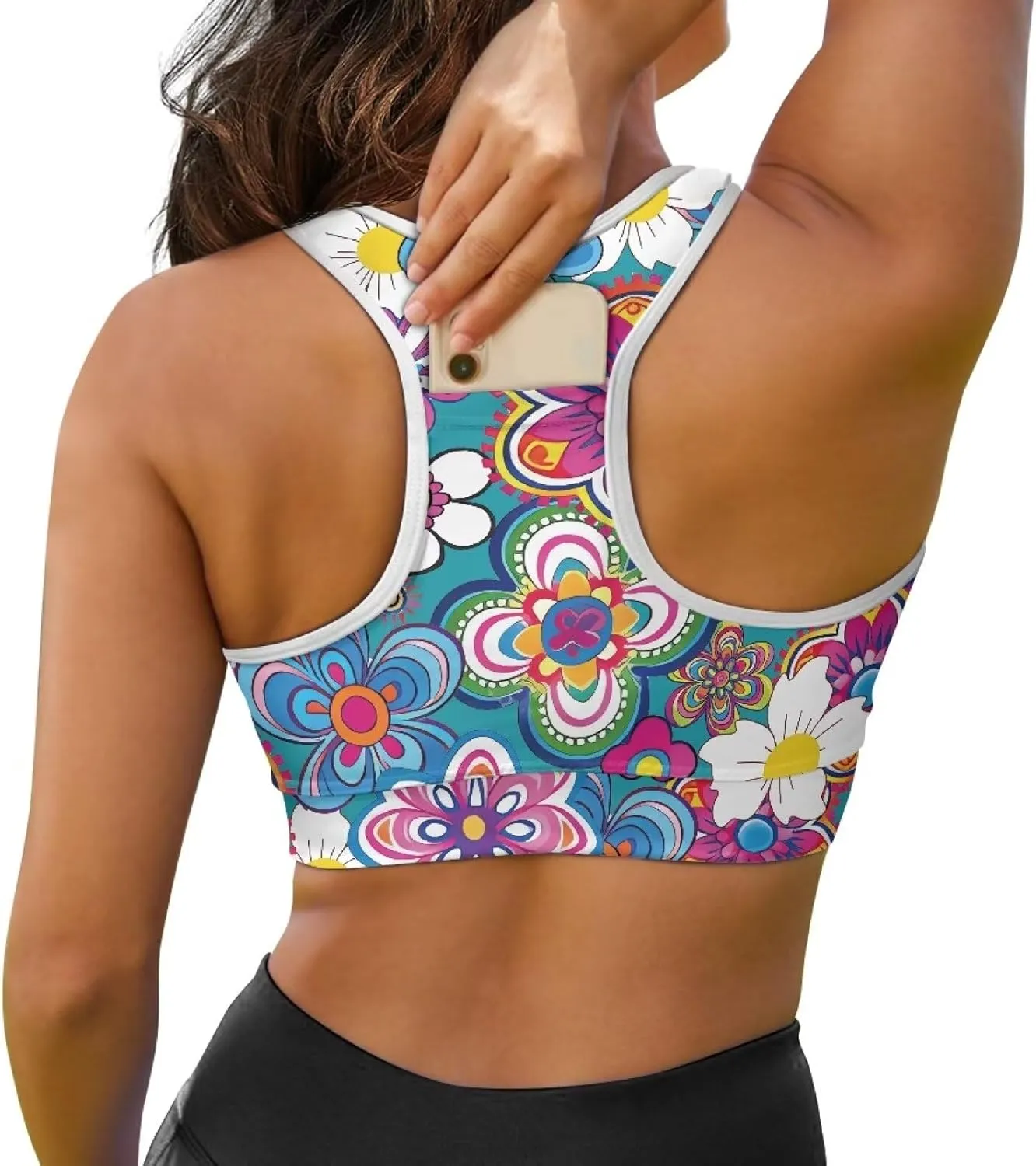 Women Racerback Workout Tank Tops Removable Padded Crop Tops