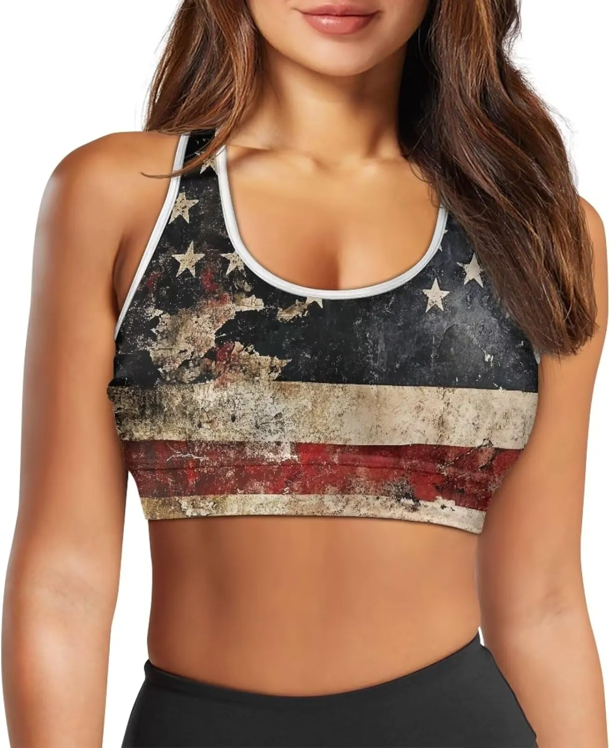 Women Racerback Workout Tank Tops Removable Padded Crop Tops