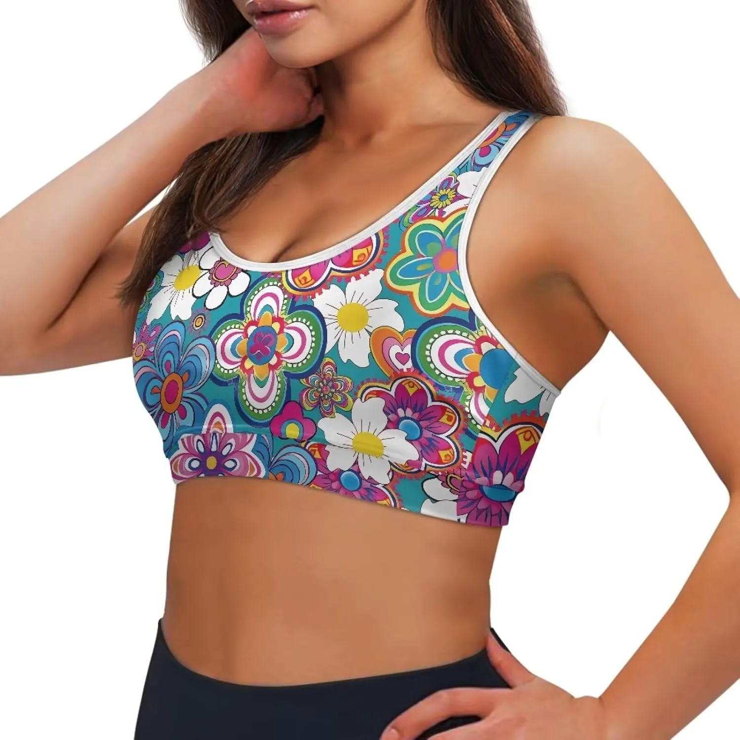 Women Racerback Workout Tank Tops Removable Padded Crop Tops